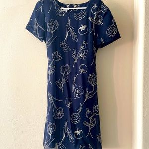 Talbots navy dress flowers